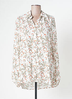 Chemisier imprimé fleurs manches longues blanc MARGAUX LONNBERG femme