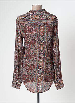 Chemisier tissage crêpe manches longues marron LAURENCE BRAS femme