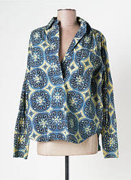 Blouse imprimé fantaisie manches longues bleu LAURENCE BRAS femme