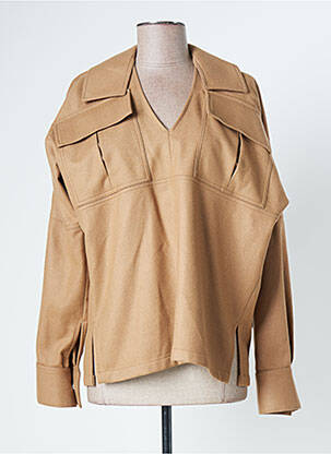 Blouse manches longues manches longues beige LAURENCE BRAS femme