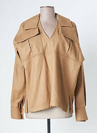 Blouse manches longues manches longues beige LAURENCE BRAS femme