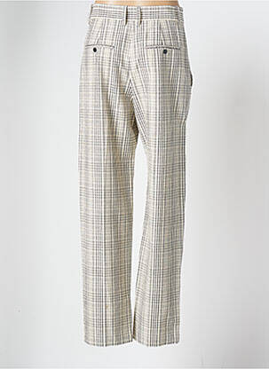 Pantalon droit taille à pinces taille haute beige ISABEL MARANT femme