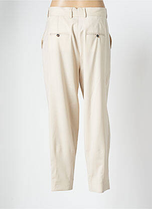 Pantalon droit taille à pinces taille haute beige MARGAUX LONNBERG femme