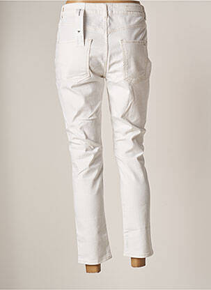 Jeans coupe slim broderie rivets taille haute blanc RED LEGEND femme