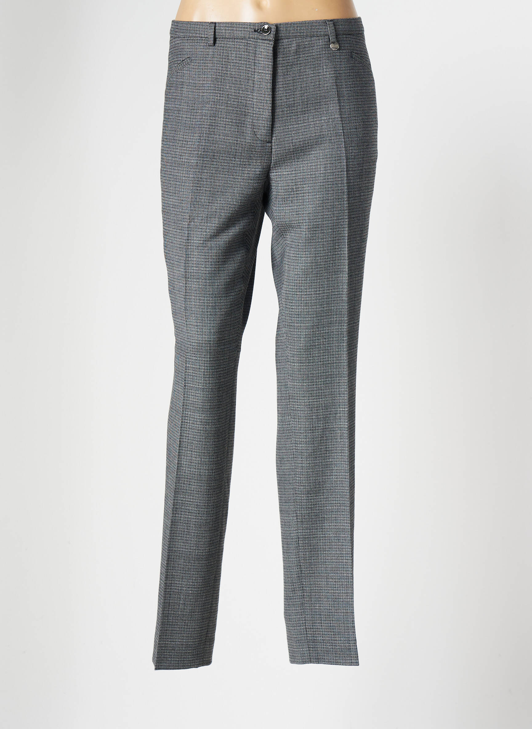 BRUNO SAINT HILAIRE Pantalon slim de couleur gris en soldes pas cher 2111384 gris00 Modz