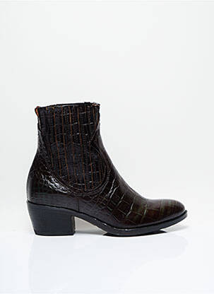 Bottines/boots tissage satiné talon de 4 à 6cm vert METAMORF'OSE femme