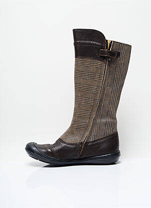Bottes tissage satiné bout rond marron ASTER fille