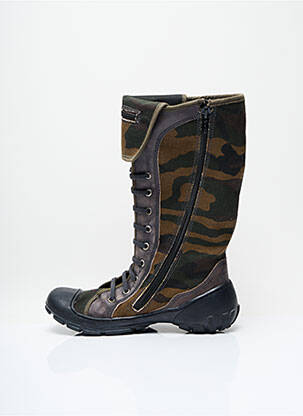 Bottes fermeture zip et lacets talon bas vert IKKS fille