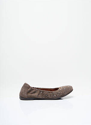 Ballerines fermeture elastique chiquet marron NINETTE EN FLEUR fille