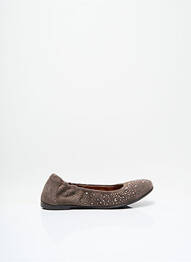 Ballerines fermeture elastique chiquet marron NINETTE EN FLEUR fille