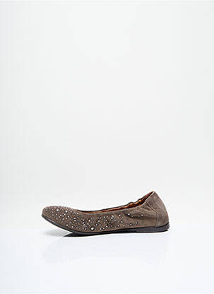 Ballerines fermeture elastique chiquet marron NINETTE EN FLEUR fille