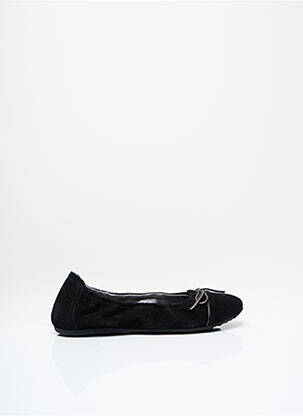 Ballerines tissage satiné bout rond noir NINETTE EN FLEUR fille