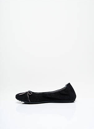 Ballerines tissage satiné bout rond noir NINETTE EN FLEUR fille