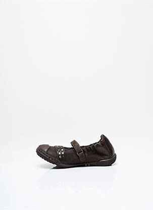 Ballerines tissage satiné bout rond marron MOD8 fille