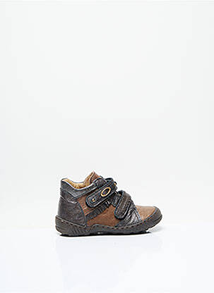 Bottillons fermeture scratch bout rond marron LITTLE MARY fille