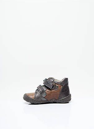 Bottillons fermeture scratch bout rond marron LITTLE MARY fille