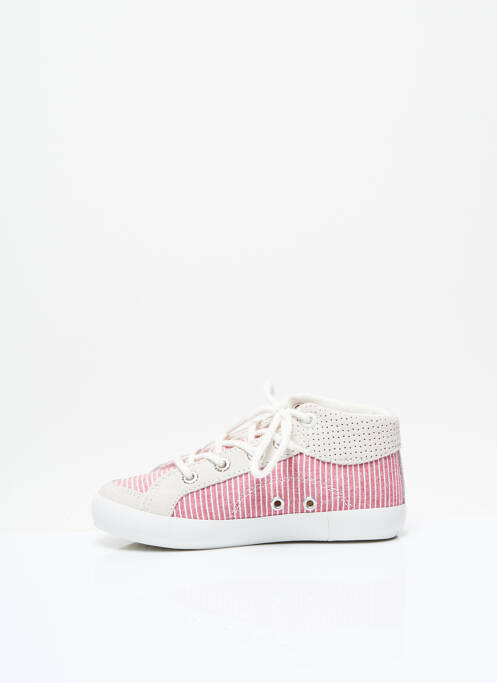 Baskets fermeture lacets talon compensé rouge FEIYUE fille