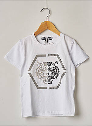 T-shirt blanc KIDS STAR PARIS pour fille