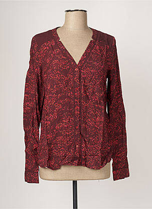 Chemisier coupe cintrée manches longues rouge DEUX TWO femme