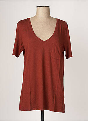 T-shirt coupe droite manches courtes marron G STAR femme