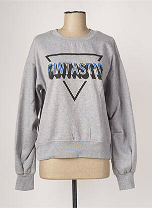 Sweat-shirt stretch manches longues gris ANDY & LUCY femme
