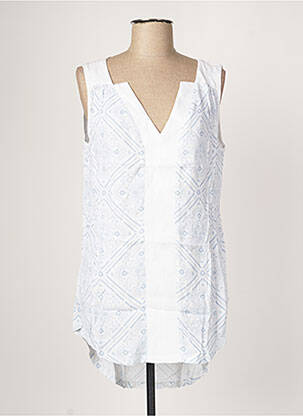 Tunique sans manche tissage crêpe bleu DEUX TWO femme