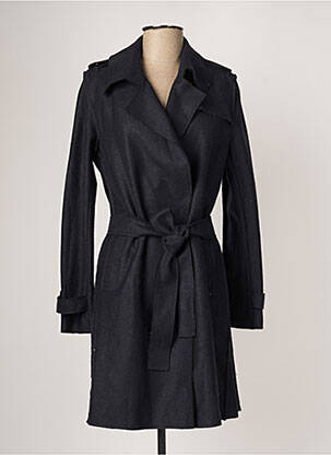 Manteau long coupe cintrée sans capuche bleu AMERICAN VINTAGE femme