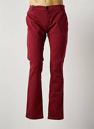 Pantalon chino tissage popeline taille normale rouge DONOVAN homme