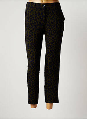 Pantalon 7/8 fermeture zippée sous rabat boutonné taille normale vert LA PETITE ETOILE femme