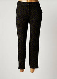 Pantalon 7/8 fermeture zippée sous rabat boutonné taille normale vert LA PETITE ETOILE femme