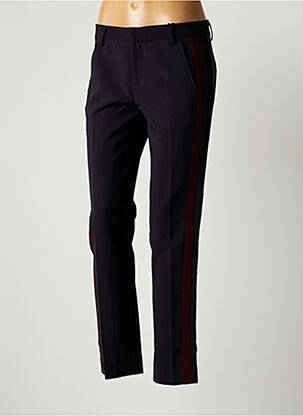 Pantalon chino broderie galons latéraux taille normale bleu MKT STUDIO femme