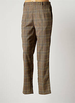 Pantalon chino broderie galons latéraux taille normale marron GRACE & MILA femme