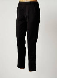 Pantalon chino broderie galons latéraux taille normale noir GRACE & MILA femme