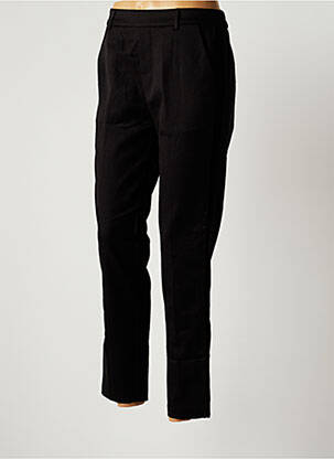 Pantalon chino broderie galons latéraux taille normale noir GRACE & MILA femme