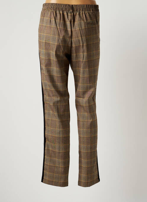 Pantalon chino broderie galons latéraux taille normale marron GRACE & MILA femme