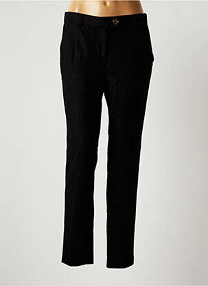 Pantalon chino fermeture zippée sous rabat boutonné taille normale noir MAISON LAB femme