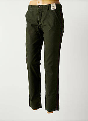 Pantalon chino tissage popeline taille normale vert REIKO femme