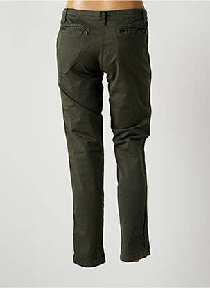 Pantalon slim tissage popeline taille normale vert JOHANNA PARIS femme