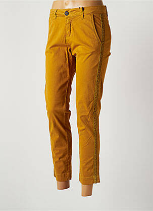 Pantalon chino broderie galons latéraux taille normale orange MKT STUDIO femme