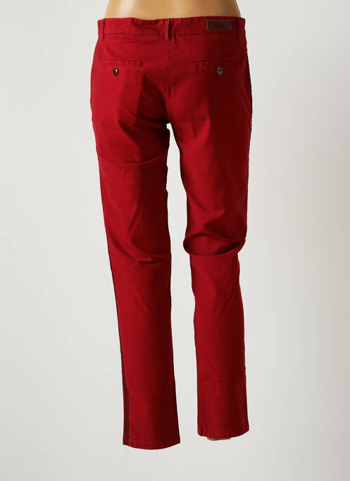 Pantalon chino tissage popeline taille normale rouge REIKO femme