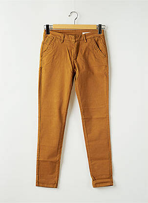 Pantalon chino taille basse taille basse marron REIKO femme