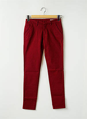 Pantalon chino taille basse taille basse rouge REIKO femme