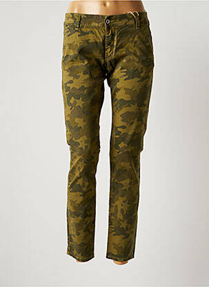 Pantalon slim taille basse taille basse vert PLEASE femme