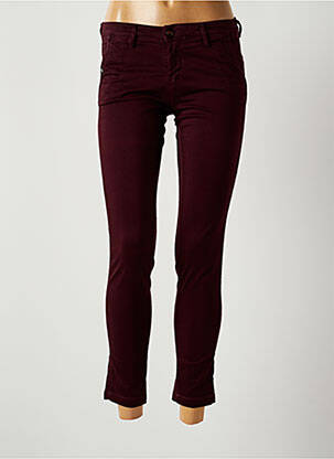 Pantalon 7/8 stretch taille basse rouge TEDDY SMITH femme