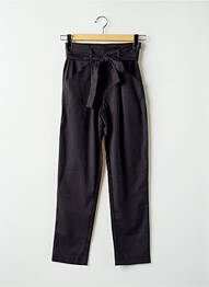 Pantalon droit tissage popeline taille haute gris TEDDY SMITH femme