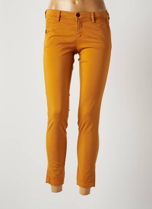 Pantalon 7/8 stretch taille basse jaune TEDDY SMITH femme