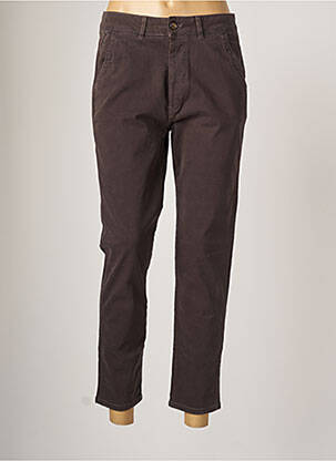 Pantalon chino tissage popeline taille normale gris REIKO femme