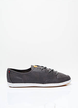Baskets matière lisse bout rond gris LAFEYT homme