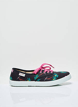 Baskets bout rond talon plat jusqu'à 3cm noir VICTORIA femme