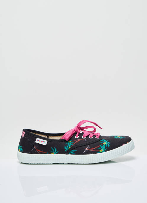 Baskets bout rond talon plat jusqu'à 3cm noir VICTORIA femme